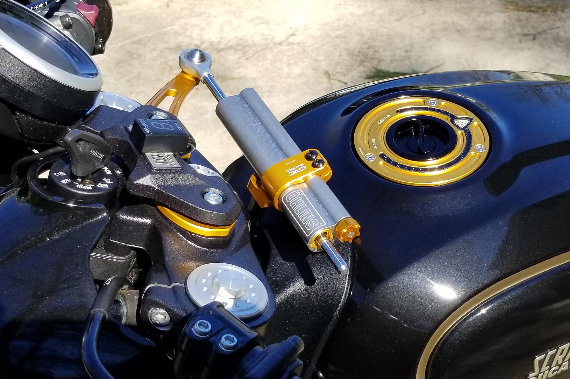 STEERING DAMPER KIT CAFE RACER MOUNTING ACCESSORY DUCATI SCRAMBLER CAFE RACER