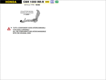 COLLETTORI ARROW RACING HONDA CBR 1000 RR 2020-2022