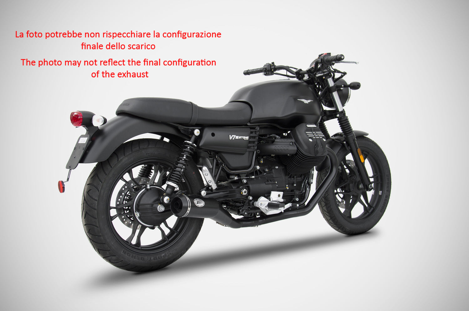 EXHAUST ZARD STAINLESS STEEL BLACK RACING MOTO GUZZI V7 III 2017