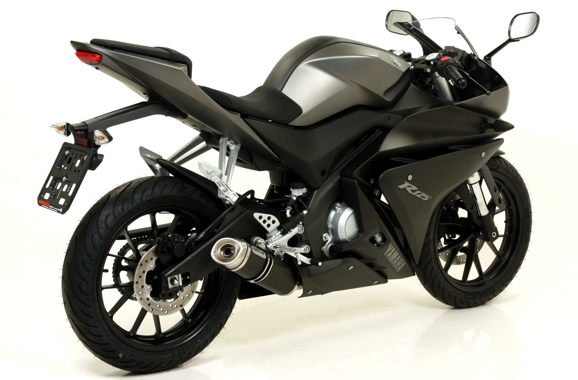 COMPLETE EXHAUST APP THUNDER BLACK ALU-CARB ARROW YAMAHA YZF-R 125 14-16