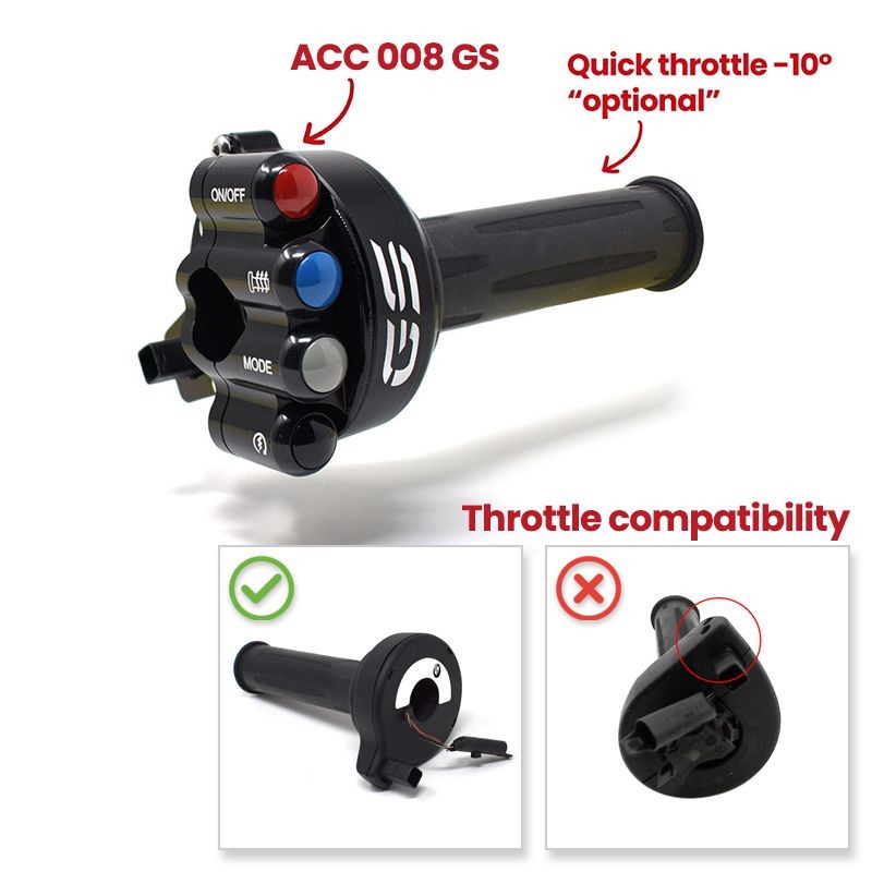 RIGHT SWITCH + GAS INTEGRATED WITH LOGO JETPRIME BMW R 1200 GS RALLYE 17-18