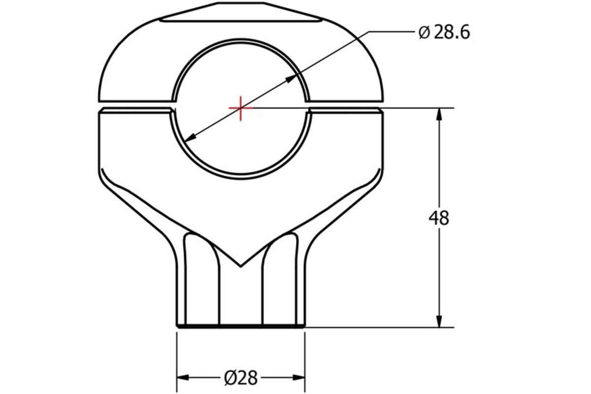 RISER MANUBRIO CONICO ALTEZZA 48 MM CNC RACING DUCATI HYPERMOTARD 1100 EVO SP