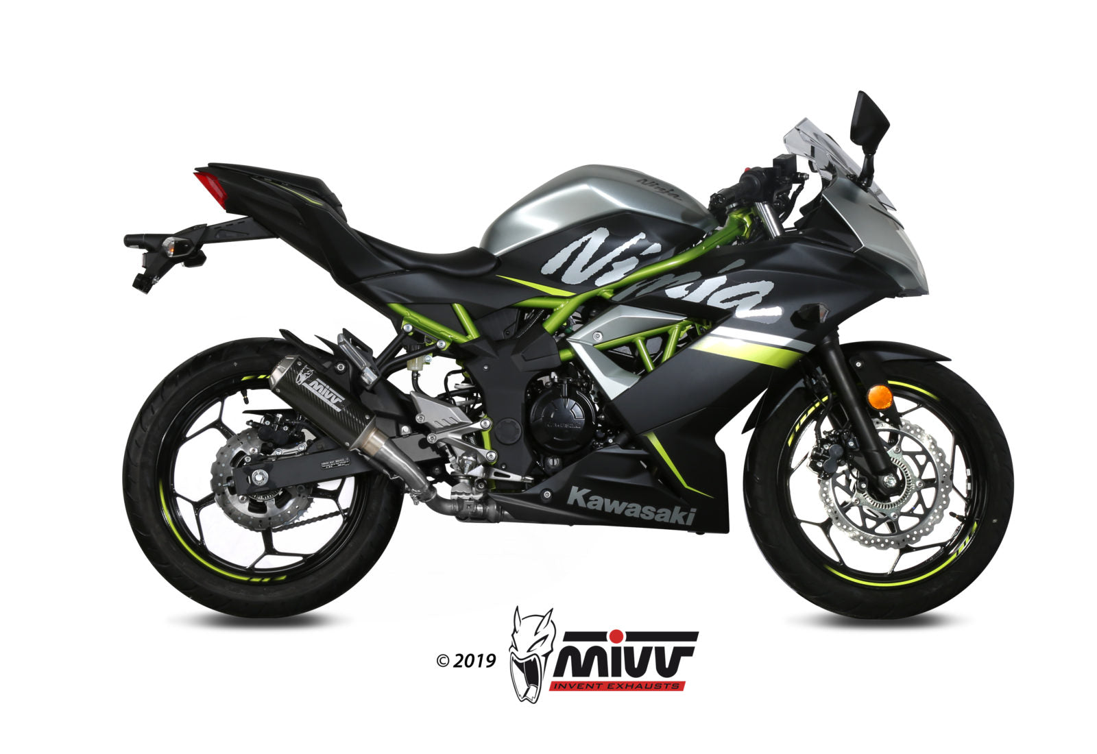 K.048.SM3C CARBON EXHAUST RACING MIVV MK3 KAWASAKI NINJA 125 2019-22