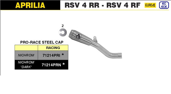 KIT SILENCER PRO-RACE NICHROM ARFOW APRILIA RSV 4 RF 2017-18