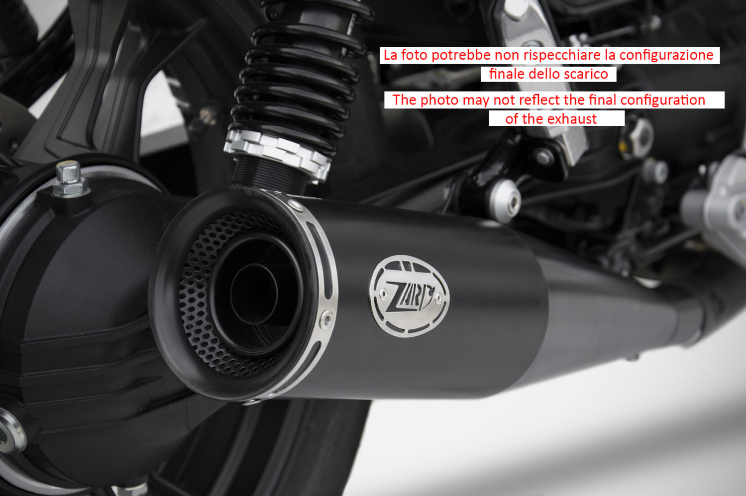 DOUBLE EXHAUST ZARD ZUMA STEEL BLACK RACING MOTO GUZZI V7 III 2017-20