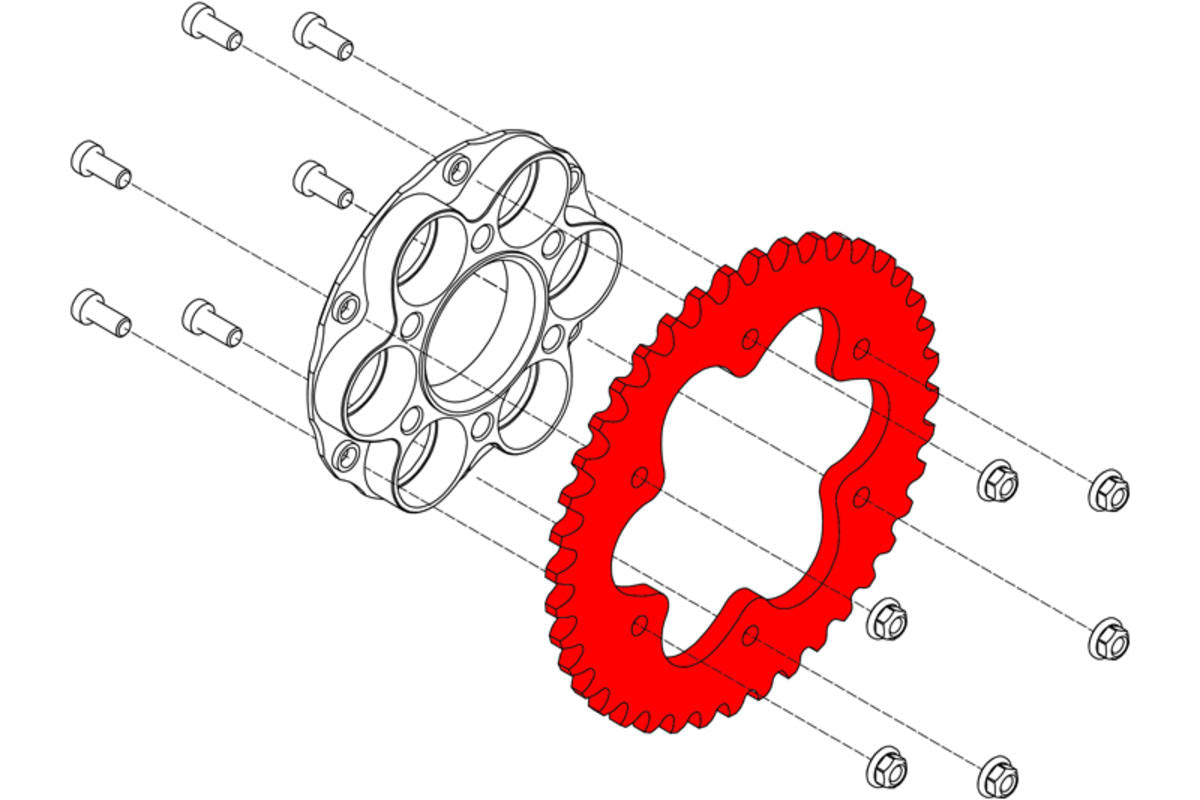 REAR SPROCKET Z41 P520 6 HOLES CNC RACING DUCATI 1199 PANIGALE / S / R