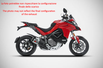 ZARD Terminale scarico short racing in titanio for Ducati Multistrada 1260 (2018-2019), front view showing sleek titanium finish.
