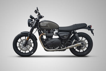 DOPPIO TERMINALE SCARICO ZARD INOX for Triumph Speed Twin 900 2021-23, showcasing sleek stainless steel design.