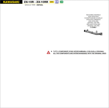 RACCORDO ARROW CENTRALE NON CATALITICO KAWASAKI ZX-10RR 2021>