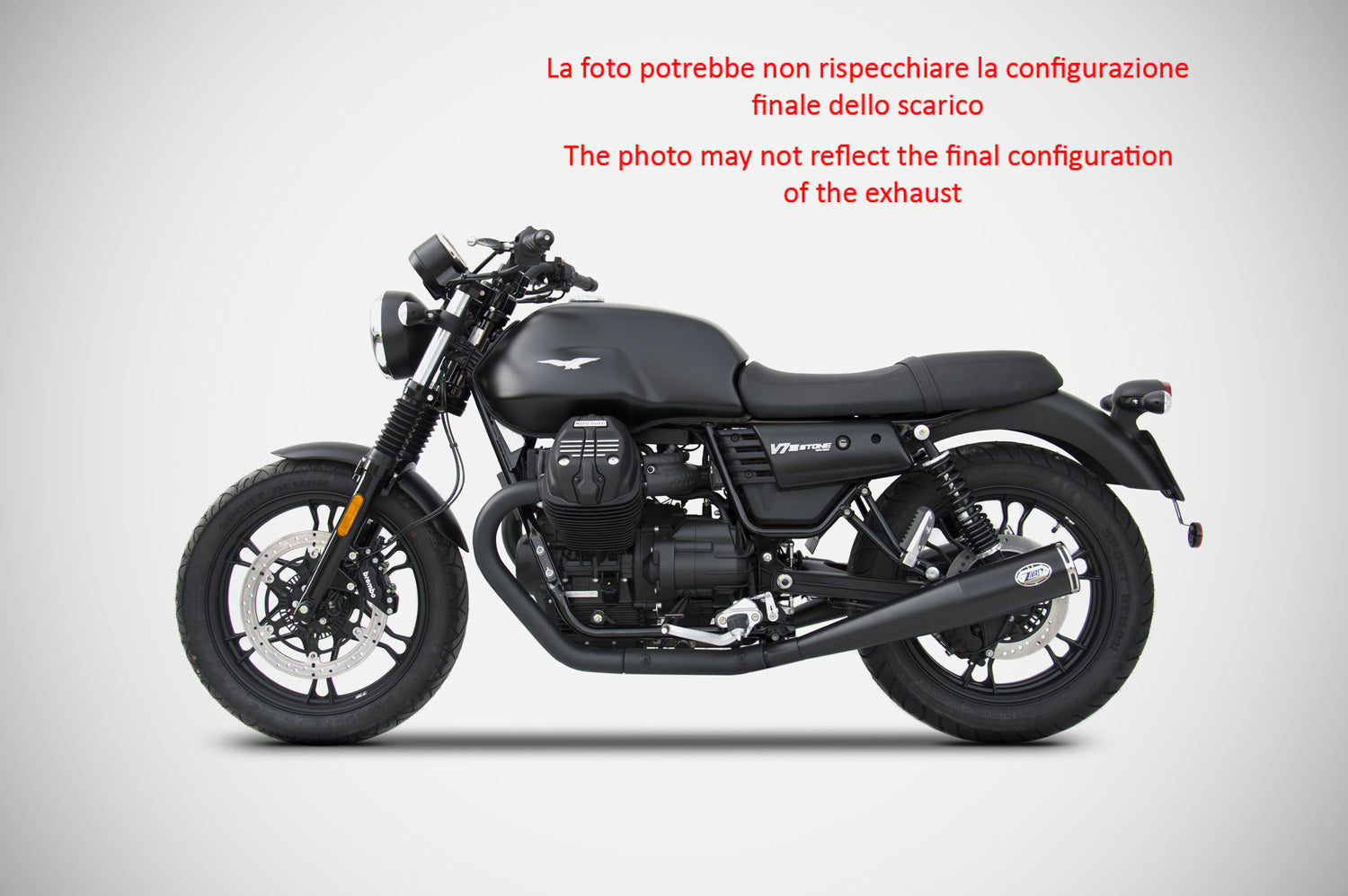 DOUBLE EXHAUST ZARD ZUMA STEEL BLACK APPROVED EURO4 MOTO GUZZI V7 III 2017-20