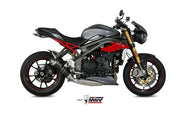 T.016.LXB LOW EXHAUST STAINLESS STEEL BLACK APPROVED MIVV GP TRIUMPH SPEED TRIPLE 1050 16-20