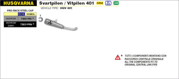 TERMINALE ARROW PRO-RACE NICHROM HUSQVARNA SVARTPILEN 401 2020>