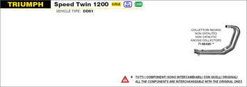 COLLETTORI ARROW RACING DECAT TRIUMPH THRUXTON 1200 2016-20