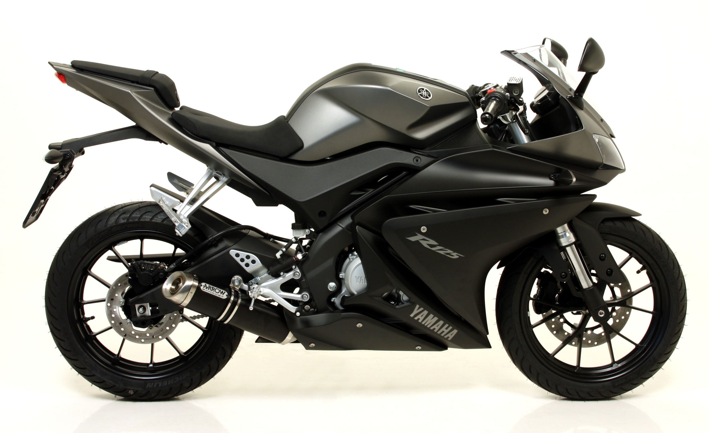 COMPLETE EXHAUST APP THUNDER BLACK ALU-CARB ARROW YAMAHA YZF-R 125 14-16