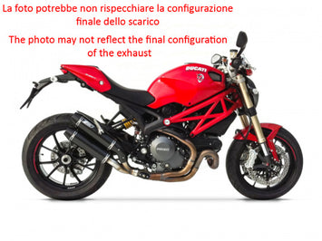 ZARD titanium dual exhaust system for Ducati Monster 1100 EVO 2011-2013, showcasing the racing-style over-under design.