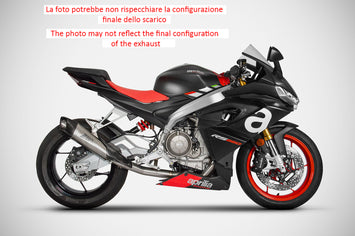ZARD racing titanium-carbon complete exhaust system for Aprilia RS 660 2021-23 motorcycle, featuring a 2-1 design and high-performance build.