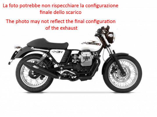 DOUBLE EXHAUST ZARD STEEL APPROVED MOTO GUZZI V7 CAFE' CLASSIC 2009-12