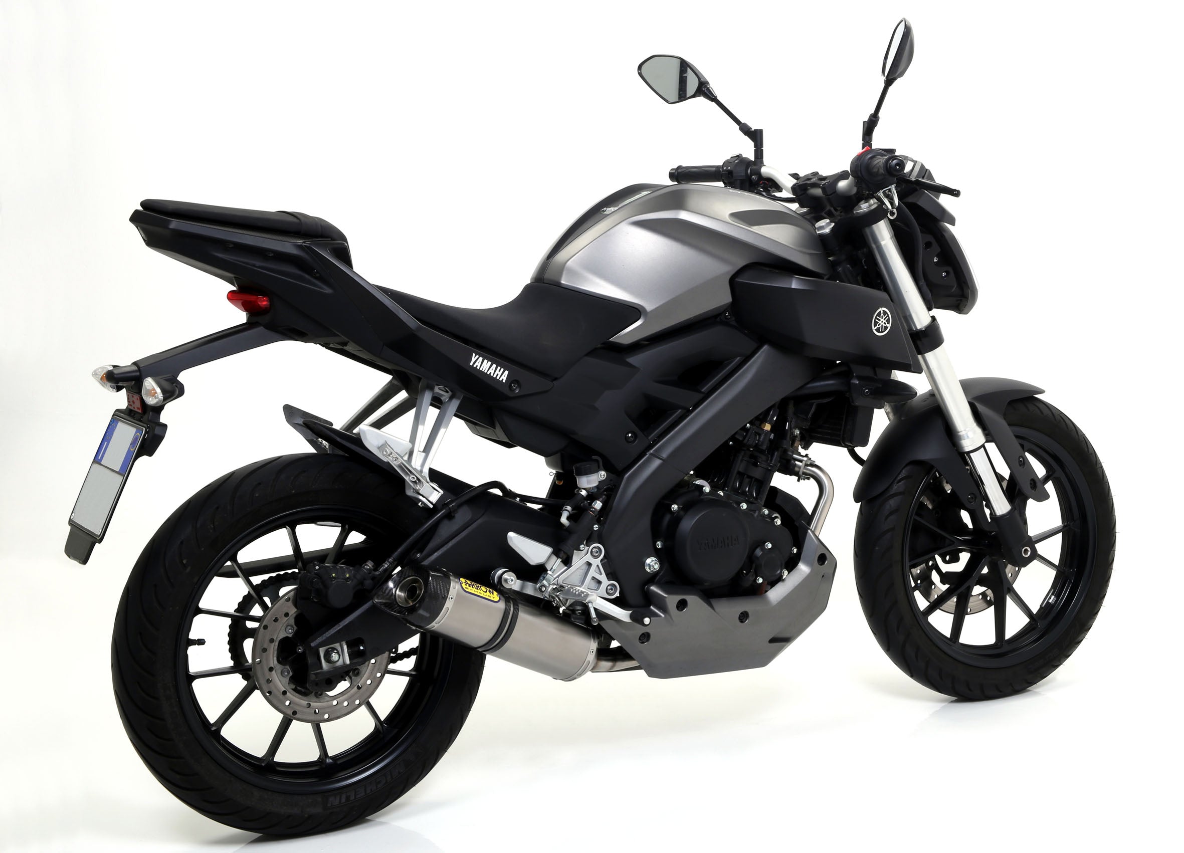 COMPLETE EXHAUST APPR. EC+ECE THUNDER TITANIUM-CARB ARROW YAMAHA MT 125 2014-19
