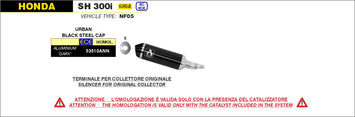TERMINALE ARROW URBAN ALLUMINIO NERO HONDA SH 300I 2016-20