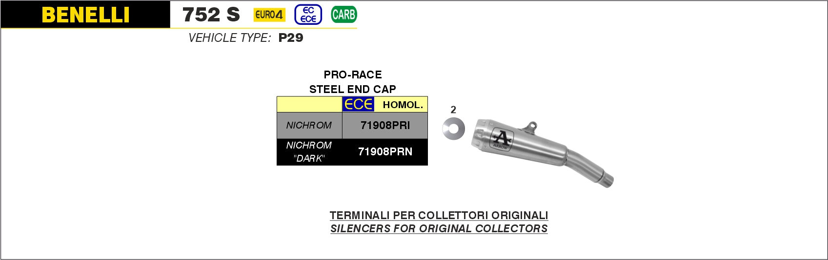 SILENCER PRO-RACE NICHROM ARROW BENELLI 752 S 2019-20