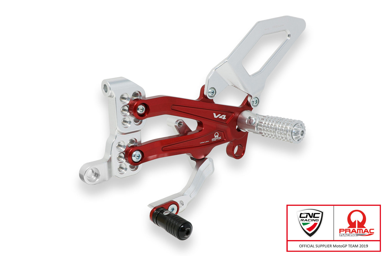 PEDANE PILOTA REGOLABILI PRAMAC CNC RACING DUCATI PANIGALE V4 / S / SPECIALE