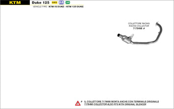 COLLETTORI ARROW RACING KTM DUKE 125 2021-22
