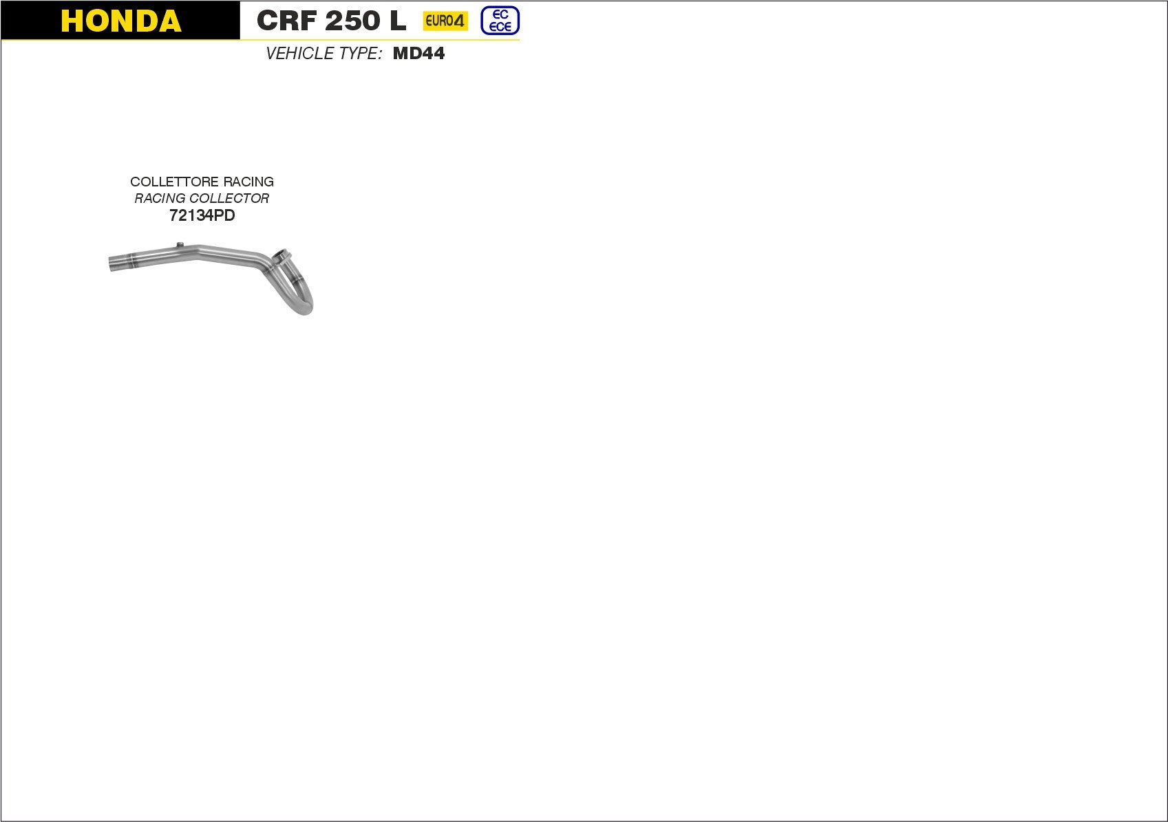 RACING HEADER ARROW HONDA CRF 250 L 2017-18