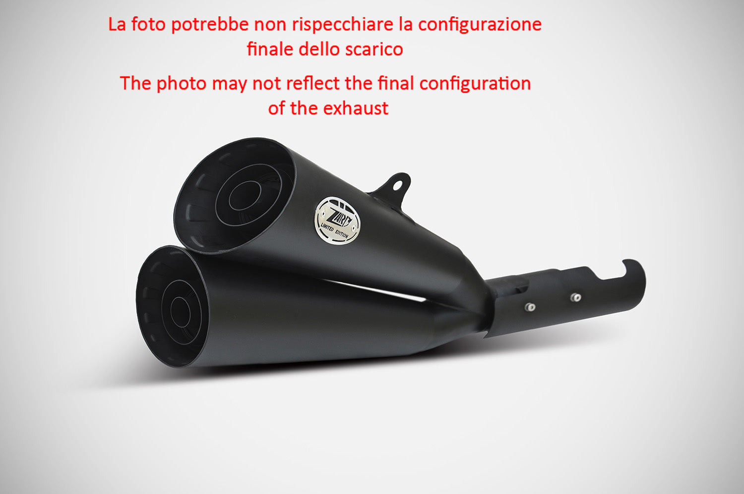 DOPPIO TERMINALE SCARICO ZARD INOX NERO RACING DUCATI DIAVEL 2011-18