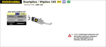 TERMINALE ARROW TITANIO-CARBONIO HUSQVARNA SVARTPILEN / VITPILEN 125 2021>