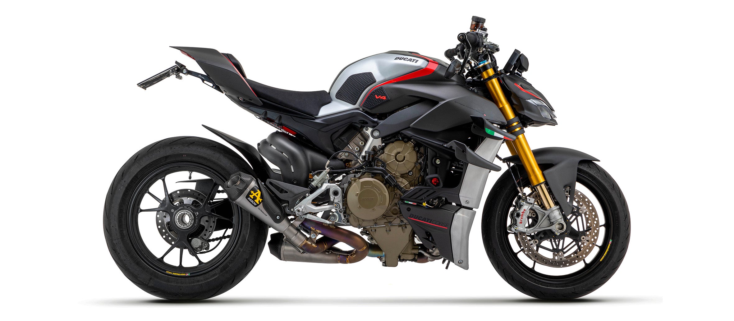 WORKS SILENCERS + LINK PIPE (DX+SX) FULL TITANIUM ARROW DUCATI STREETFIGHTER V4