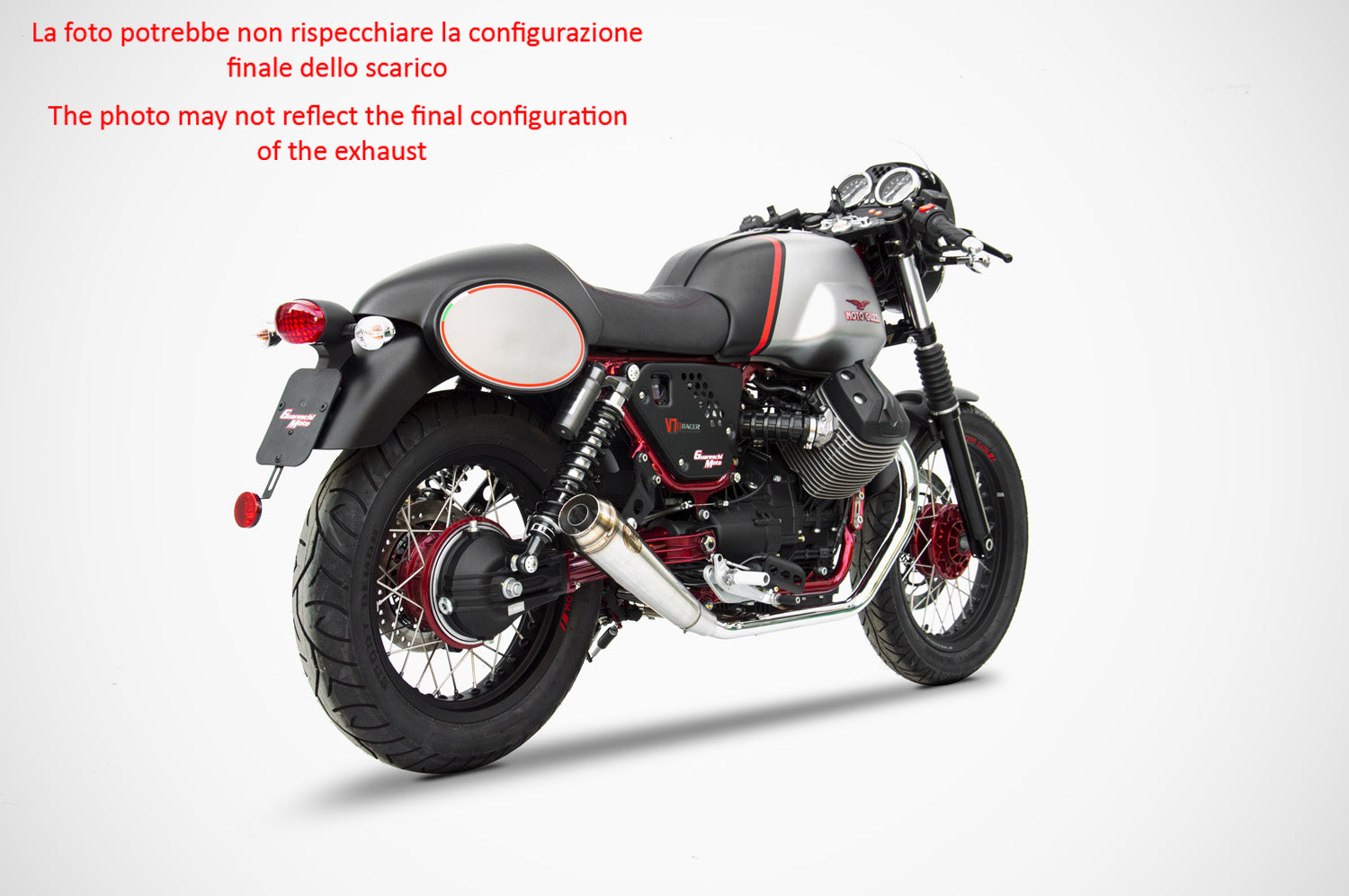 DOUBLE EXHAUST ZARD STEEL RACING MOTO GUZZI V7 II RACER 2015 - 17