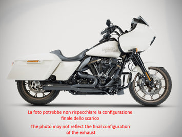 ZARD Paracalore Lucido per scarico in inox per Harley-Davidson Touring M8 2016-2023, shiny motorcycle exhaust component.