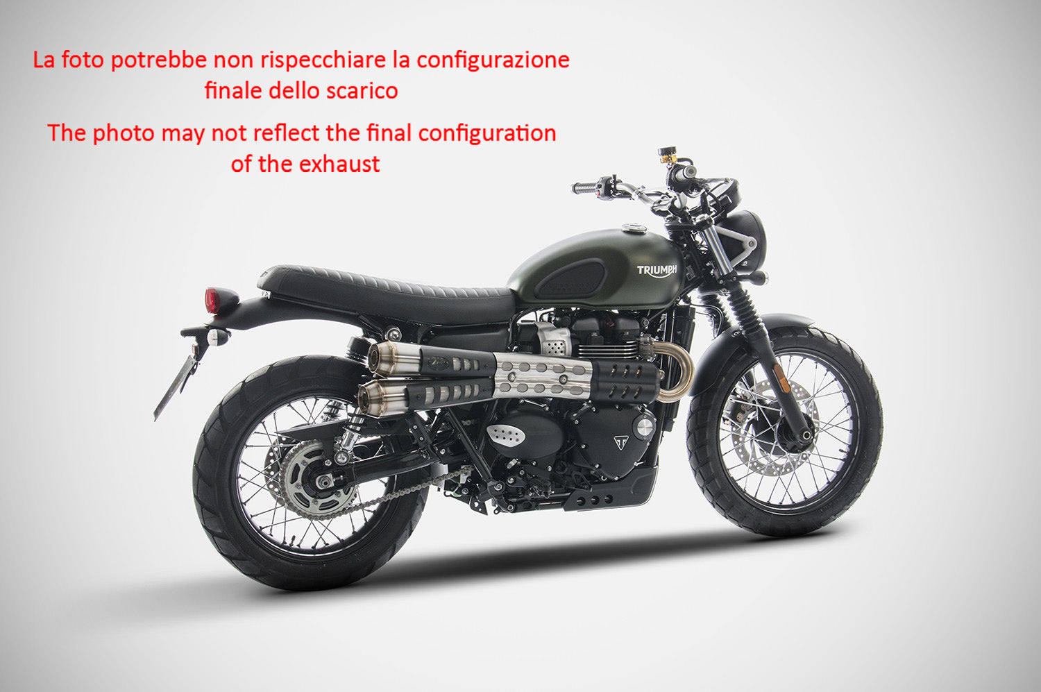 DOUBLE EXHAUST ZARD STEEL CONICAL EURO4 TRIUMPH STREET SCRAMBLER 2017-23