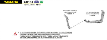 COLLETTORI ARROW + RACCORDO RACING YAMAHA YZF R1 07-2008