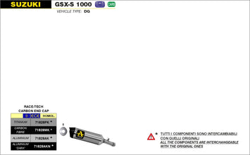 TERMINALE ARROW RACE-TECH TITANIO-CARBONIO SUZUKI GSXS 1000 F 2015-20