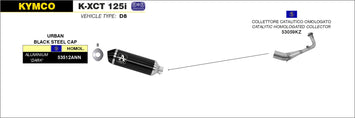 SCARICO COMPLETO ARROW OMOLOGATO E5+E9 ALLUMINIO NERO KYMCO K-XCT 125I 11-16