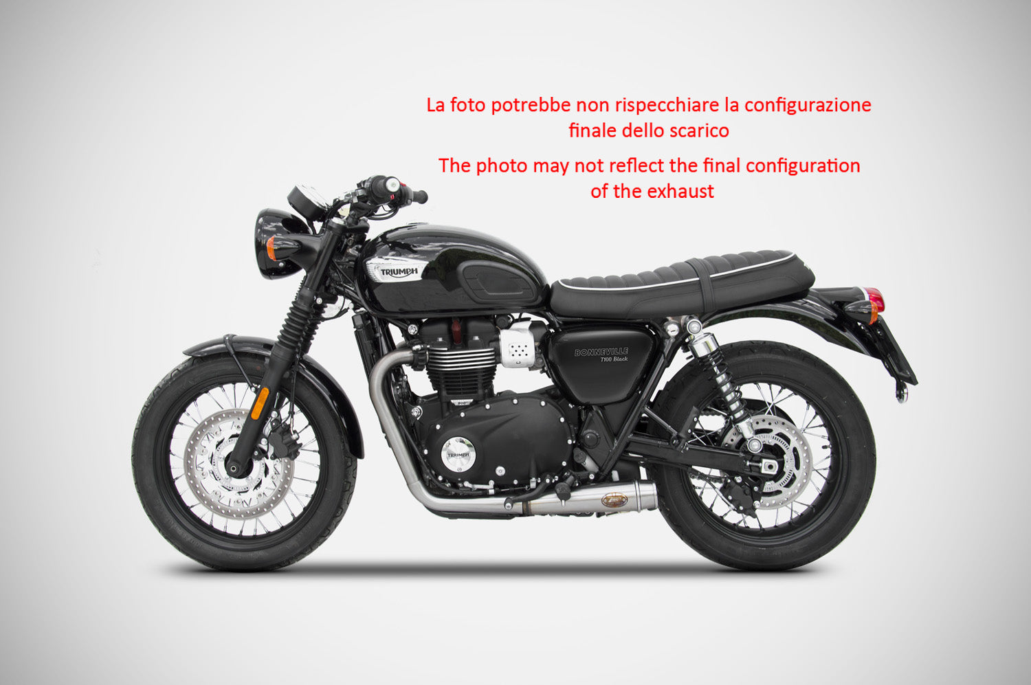 SCARICO COMPLETO ZARD ARRETRATO 2-2 INOX RACING TRIUMPH BONNEVILLE T100 2017-23