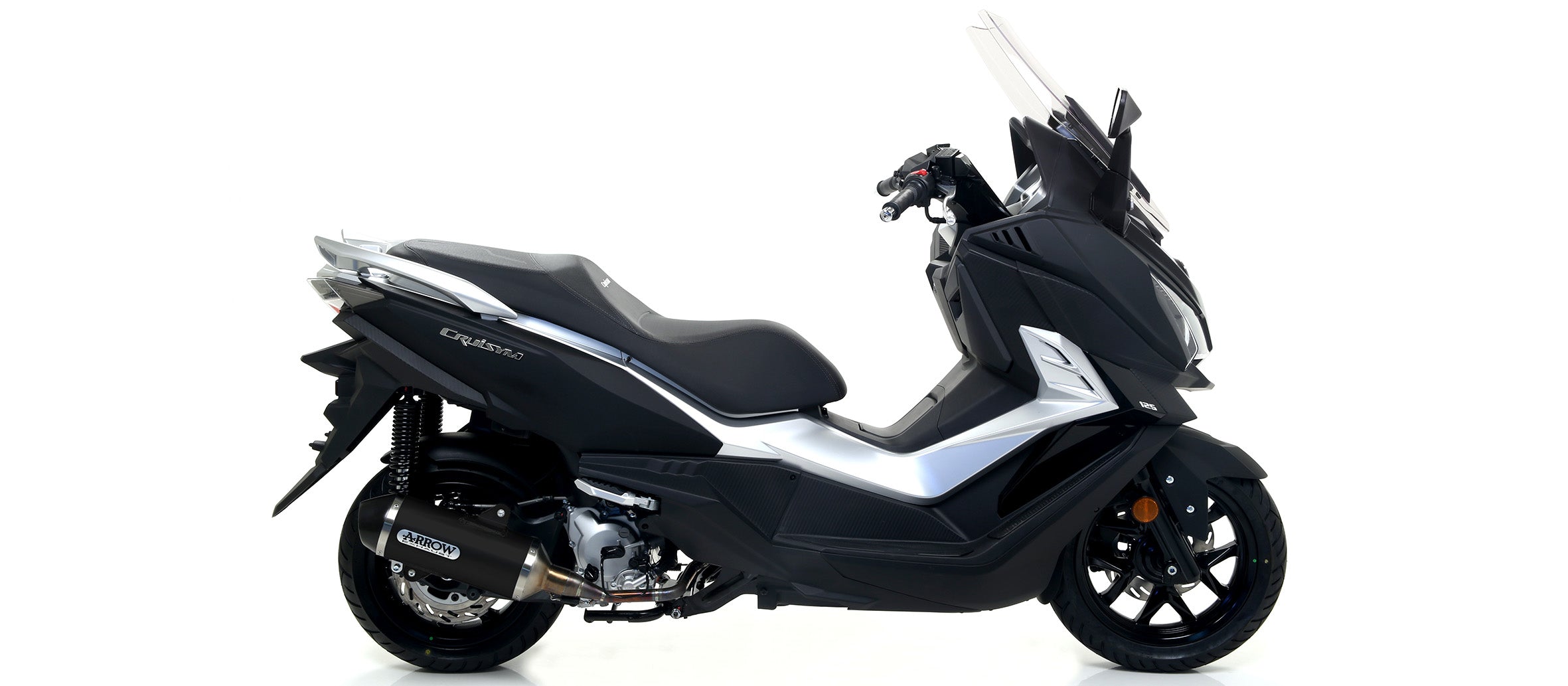 COMPLETE EXHAUST APP URBAN ALUMINUM BLACK-BLACK ARROW SYM CRUISYM 125I 18-20