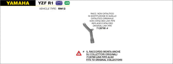 RACCORDO ARROW CENTRALE YAMAHA YZF R1 2004-2006