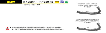 COLLETTORI ARROW RACING IN ACCIAIO INOX BMW R 1250 RS 2019-20
