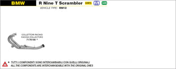 COLLETTORI ARROW RACING BMW R NINE T SCRAMBLER 2021-22