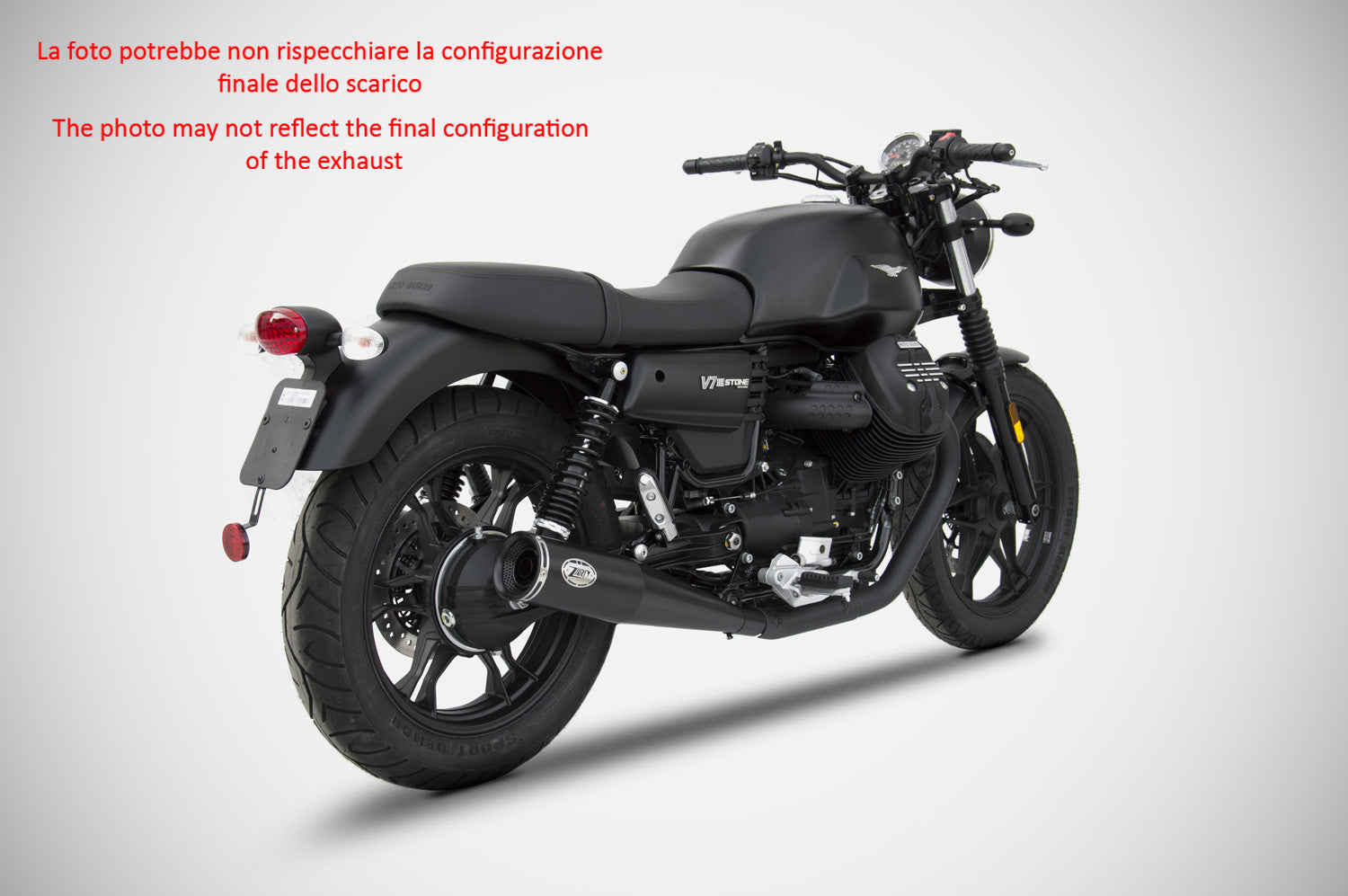 DOUBLE EXHAUST ZARD ZUMA STEEL POLISHED RACING MOTO GUZZI V7 III 2017-20