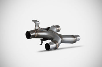 Stainless steel ZARD decatalizzatore no cat exhaust for Triumph Bonneville T120 2021-2023 motorcycle, with visible polished metal finish.