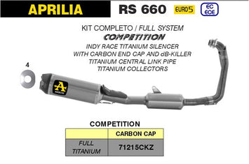SCARICO COMPLETO ARROW COMPETITION FULL TITANIO APRILIA RS 660 2020-2021