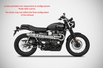 ZARD FULL EXHAUST STAINLESS CONICAL HIGH RACING TRIUMPH STREET SCRAMBLER 17-23