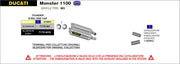 SILENCERS E5+E9 THUNDER ALL DX+SX ARROW DUCATI MONSTER 1100 09-10