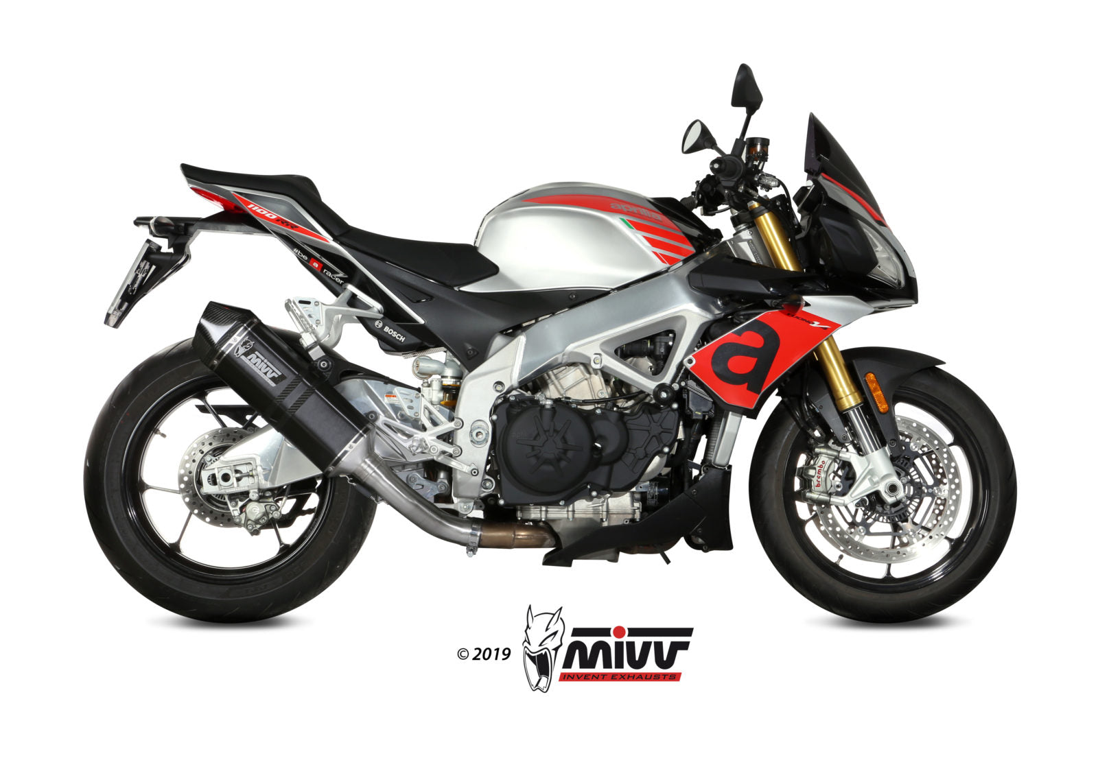 A.012.LRB STAINLESS STEEL BLACK EXHAUST MIVV SPEED EDGE APRILIA TUONO V4 1100 2018 - 20