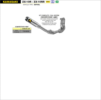 SCARICO COMPLETO ARROW COMPLETO COMPETITION SBK INDY RACE KAWASAKI ZX-10RR 21-22