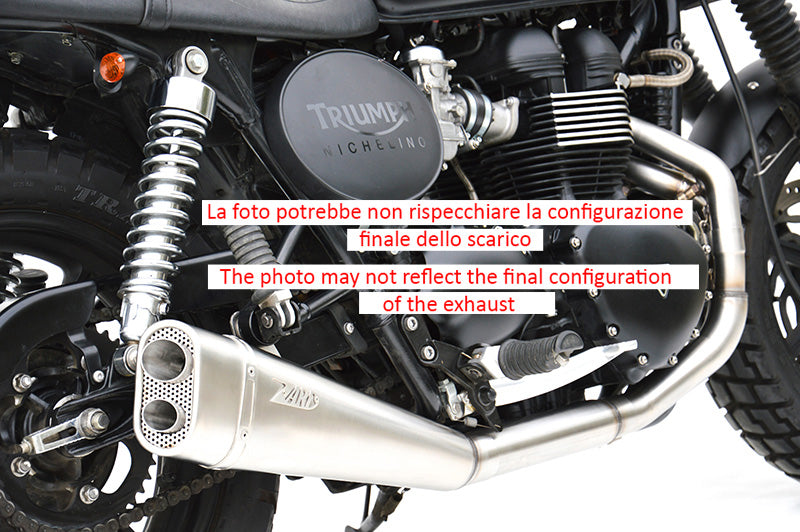 SCARICO COMPLETO ZARD SHORT INOX RACING TRIUMPH BONNEVILLE T100 2001-16