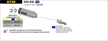 SCARICO COMPLETO ARROW OMOLOGATO E5+E9 TITANIO-CARBONIO KTM 990 SMR 08-13